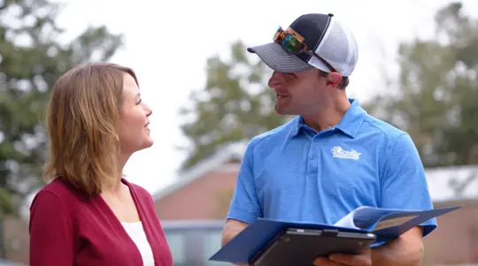 contractor talking to customer