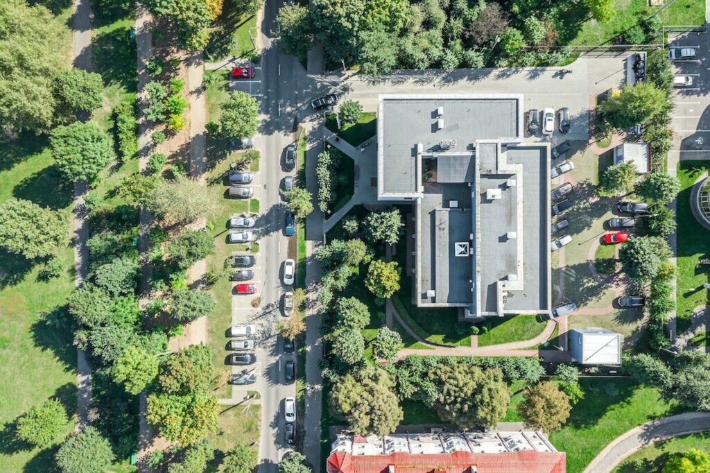 aeriel view of epdm roof