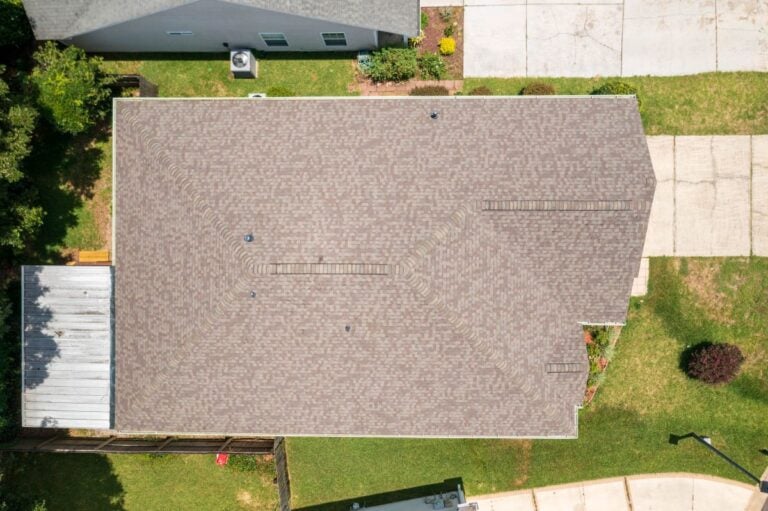 Aerial view of shingle roof