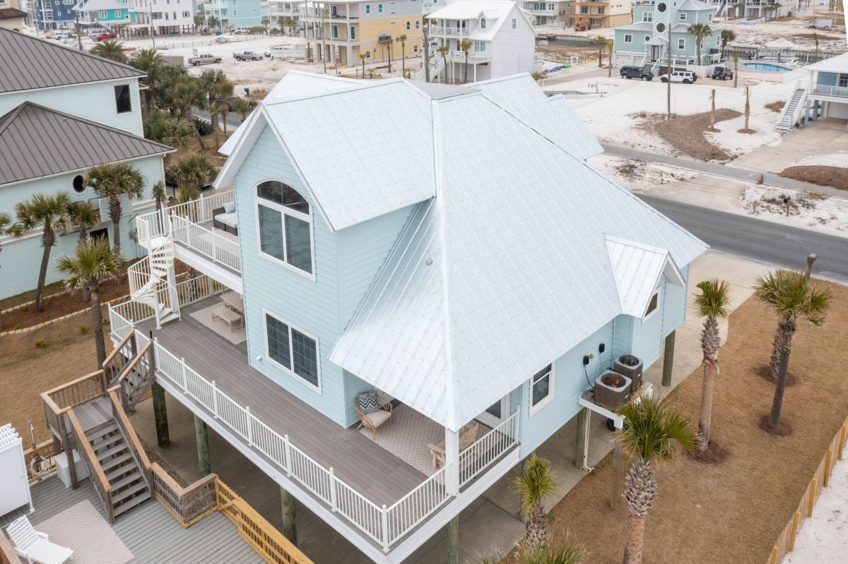 white standing seam metal roof