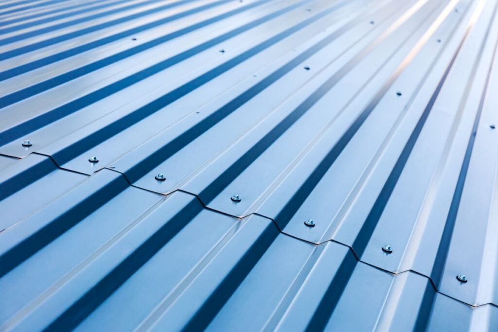blue corrugated metal roof