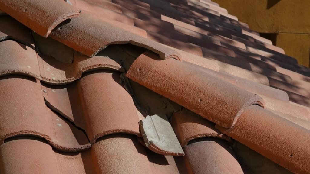 broken roof tiles