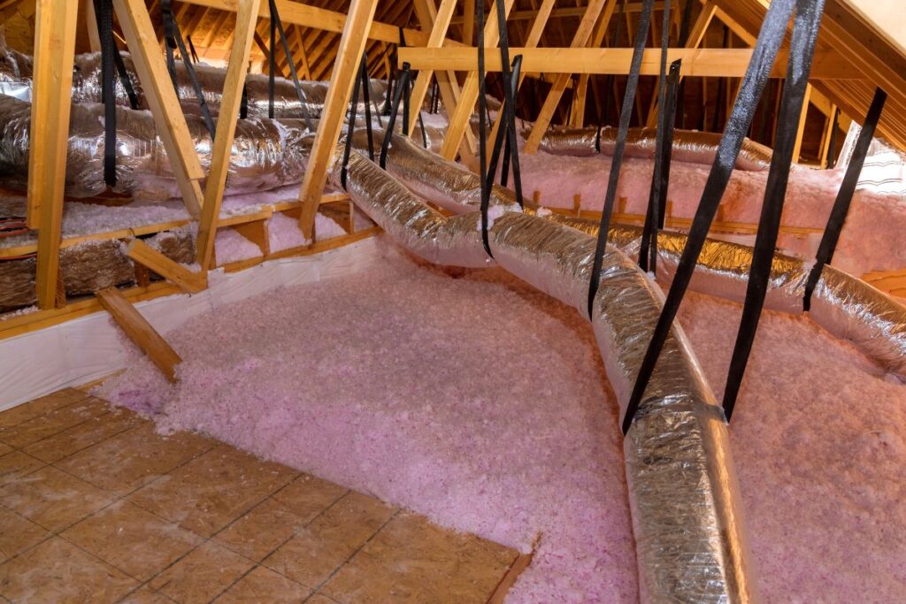best attic insulation installing cellulose and new ducts