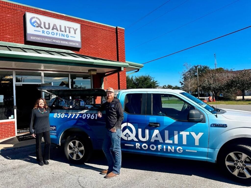Quality Roofing truck