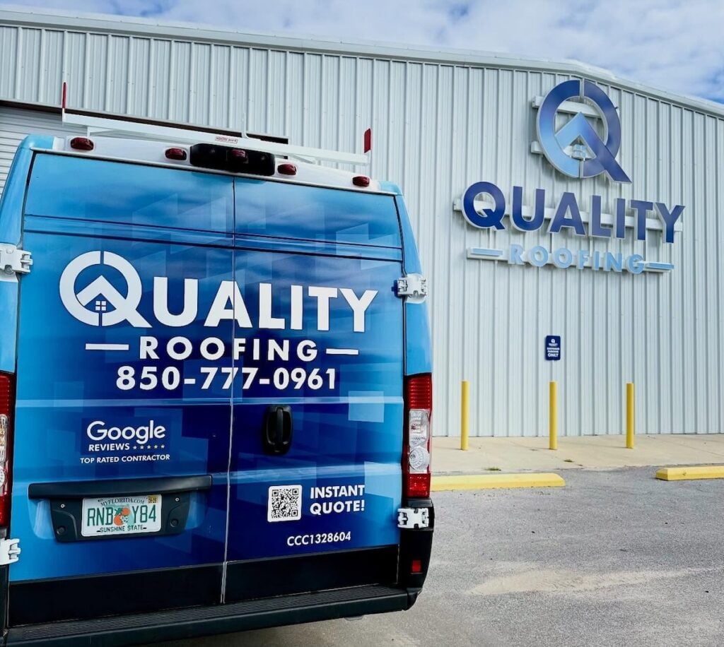 Quality Roofing truck