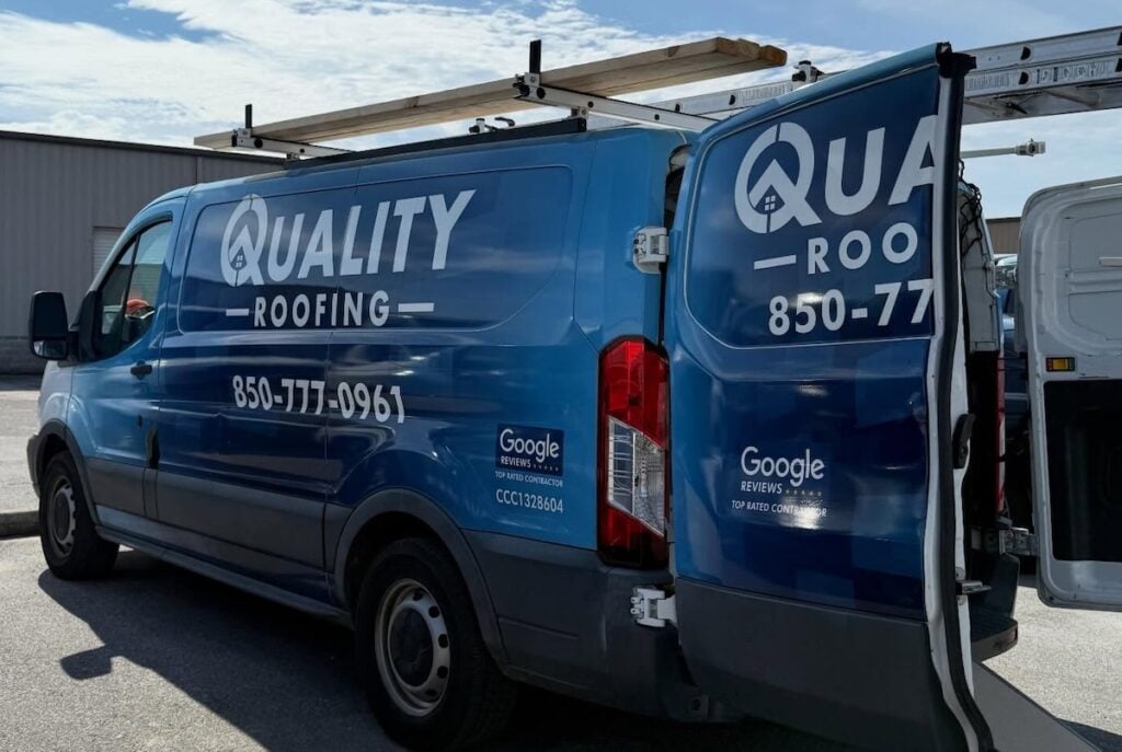 Quality Roofing truck
