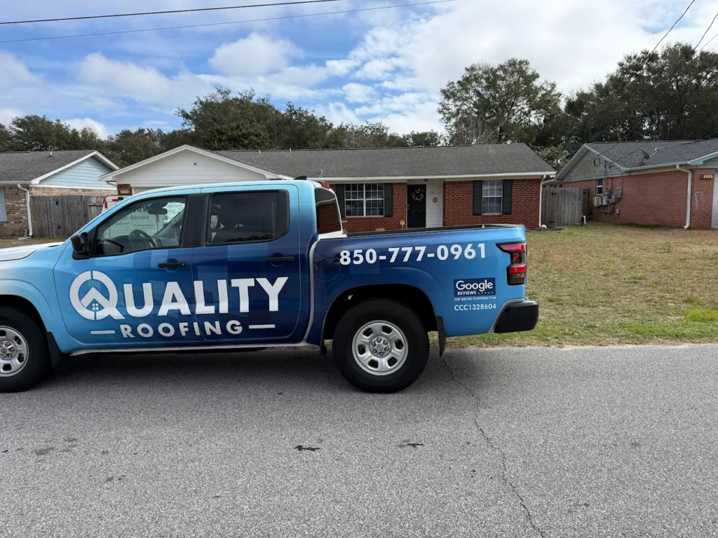 Quality roofing truck