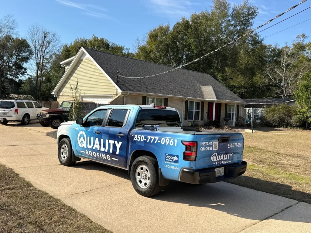 quality roofing truck