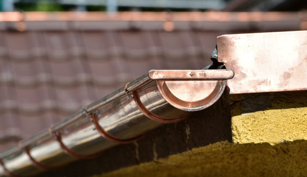 copper gutter installation