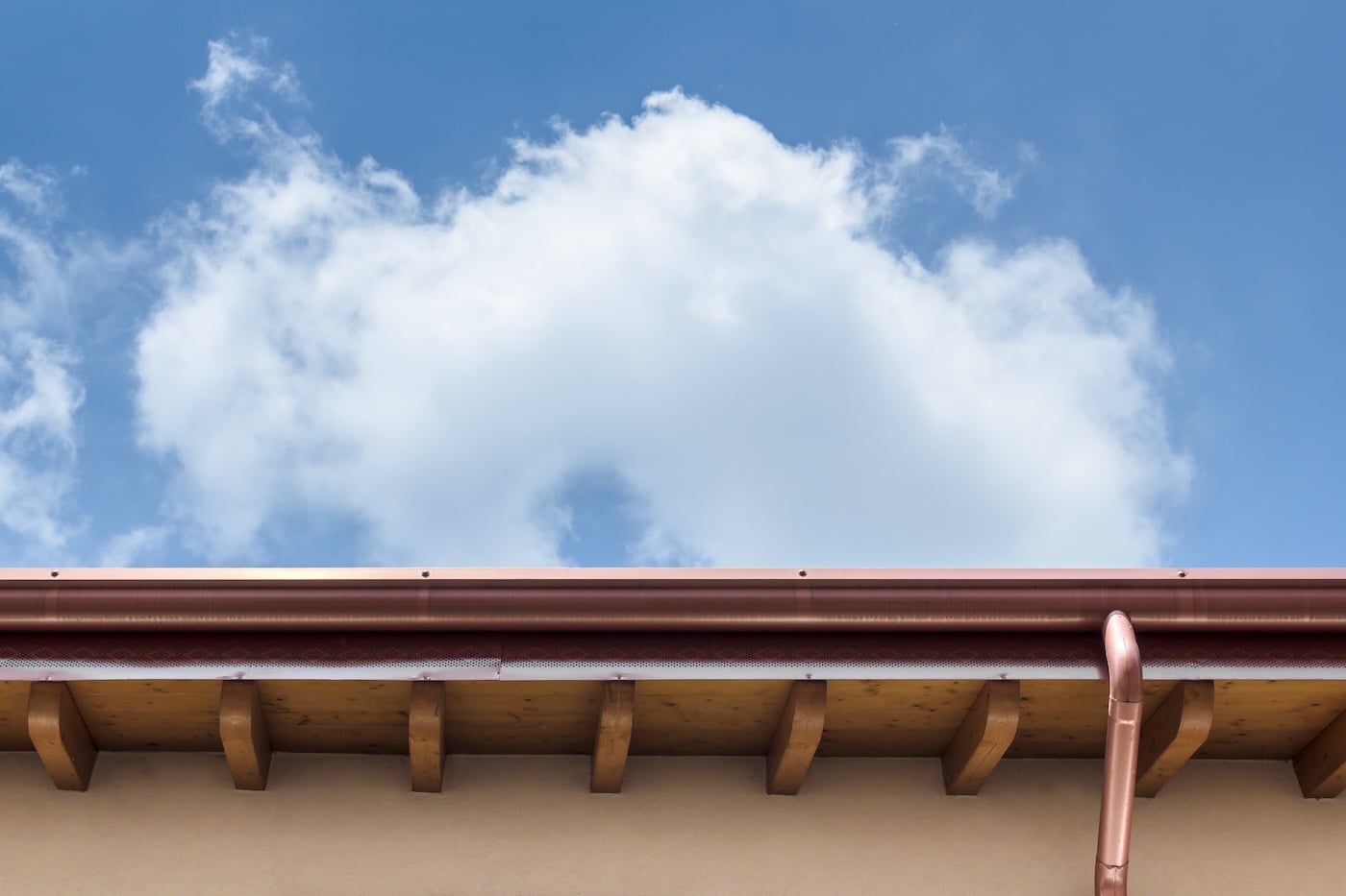 copper gutter and drain