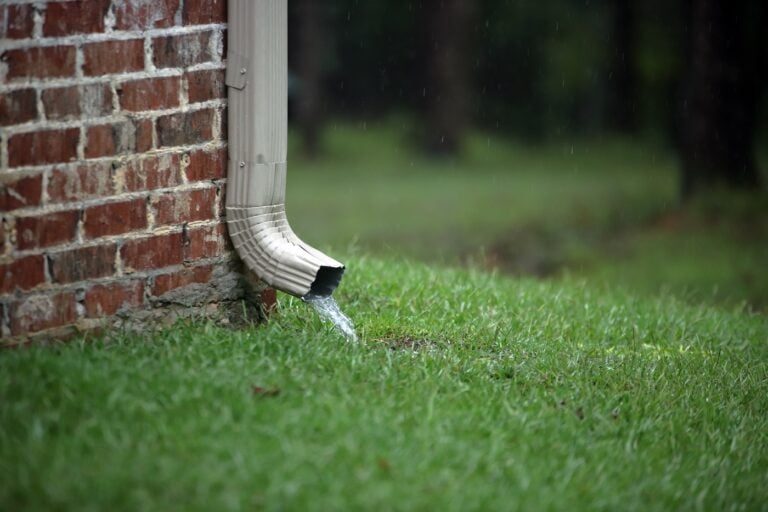 new gutter downspout installation