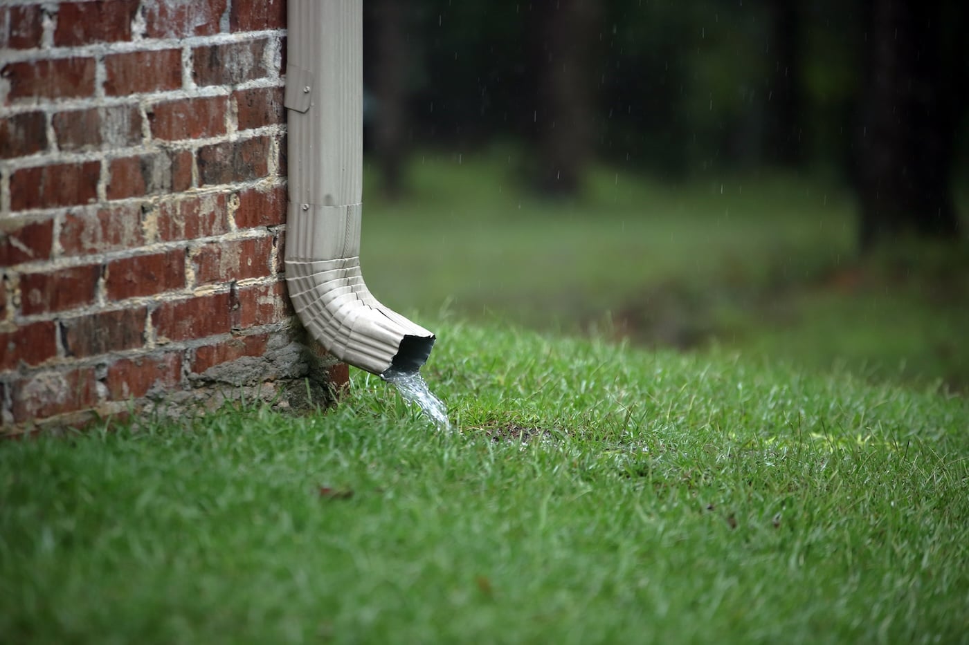 new gutter downspout installation