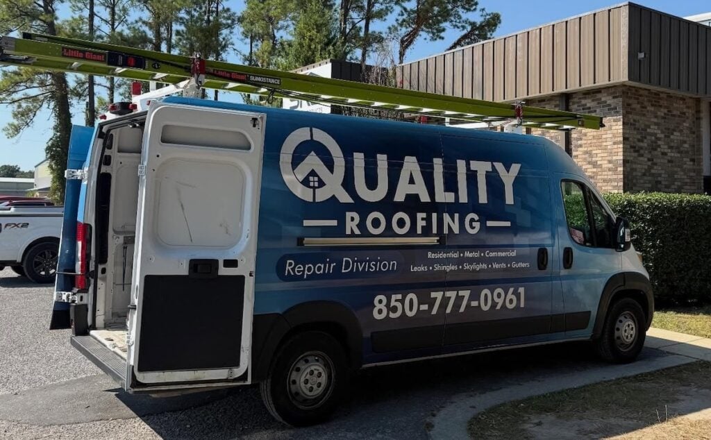 Quality roofing truck