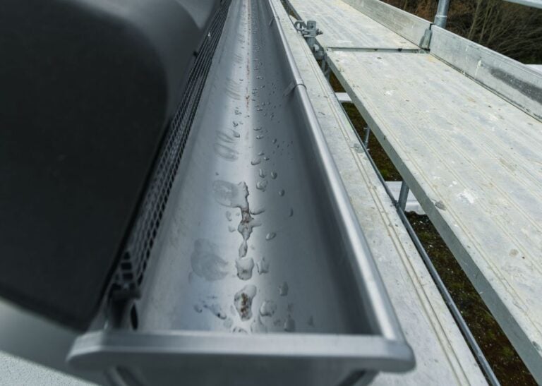 Close-up of a half round gutter