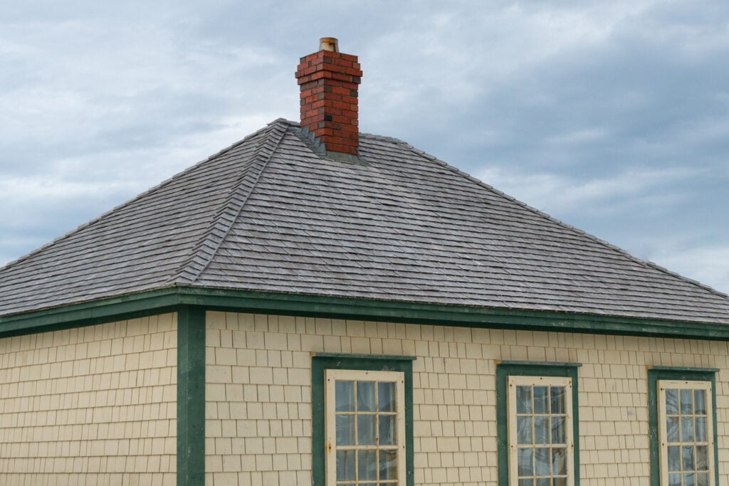 light grey shingles roof hip roof 