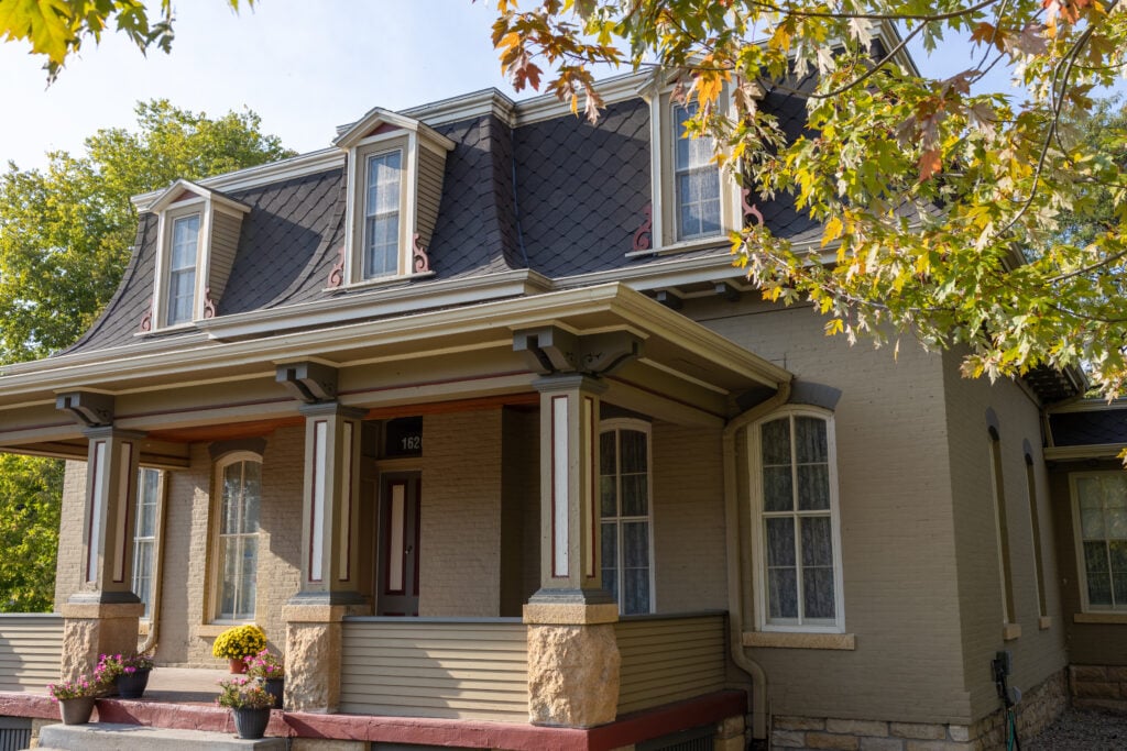 mansard roof old house