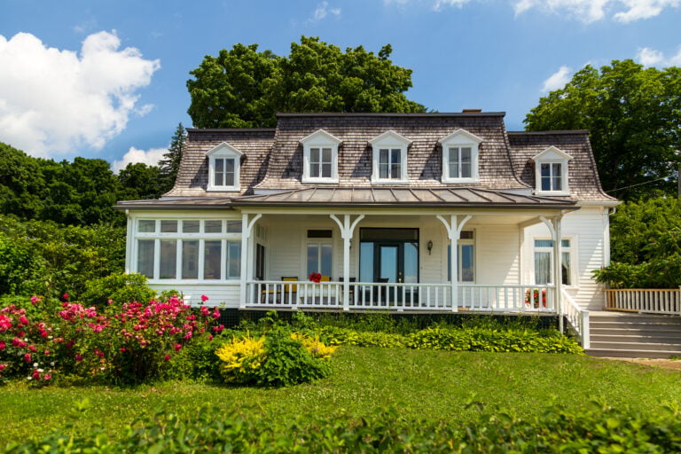 mansard roof country house