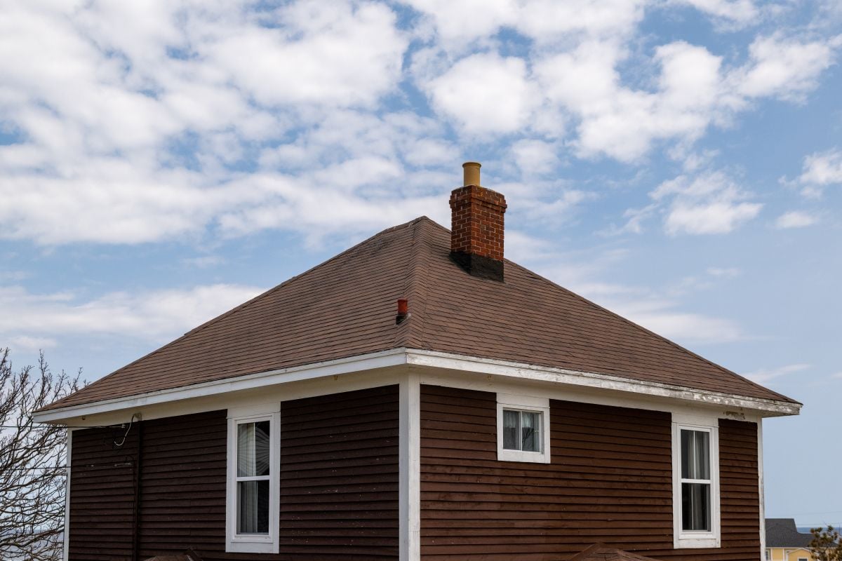 brown hip roof