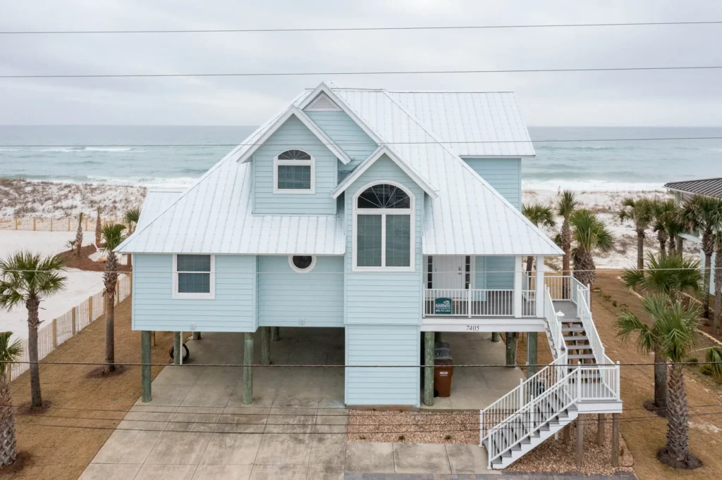metal roof cost small house next to the beach